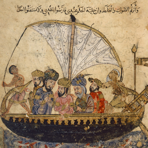 Un bateau à voile sur l’Euphrate dans les Séances d’Harîrî