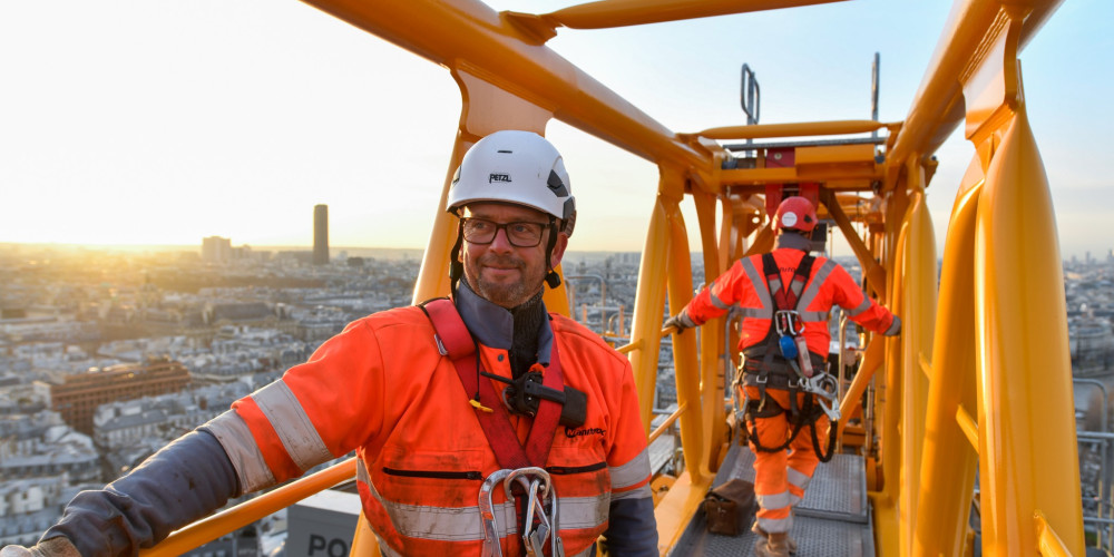 Depuis la grue à tour