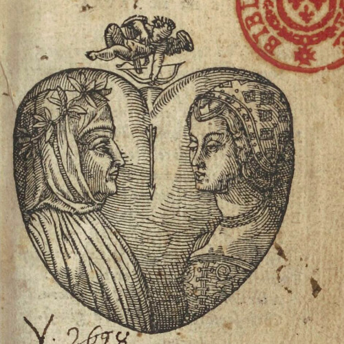 Pétrarque et Laure dans un cœur